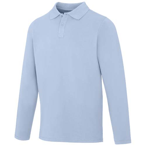 Polo publicitaire manches longues hommes 200g - OAKVILLE Bleu brume